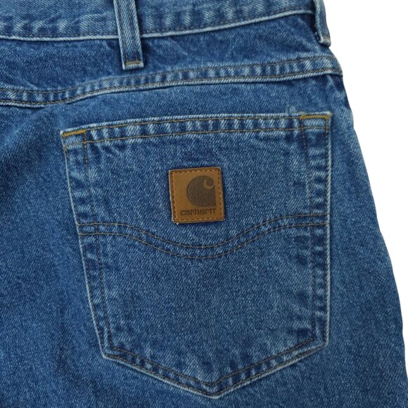 Carhartt Relaxed Fit B160 STW Jeans Mens 44x32 Medium Wash Denim Straight Leg - Picture 7 of 15